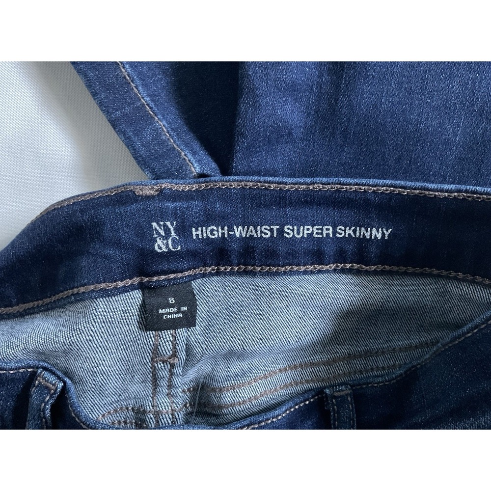 NY&C Women's High Waist  Super Skinny Jeans  blue Size 8 - Picture 7 of 7